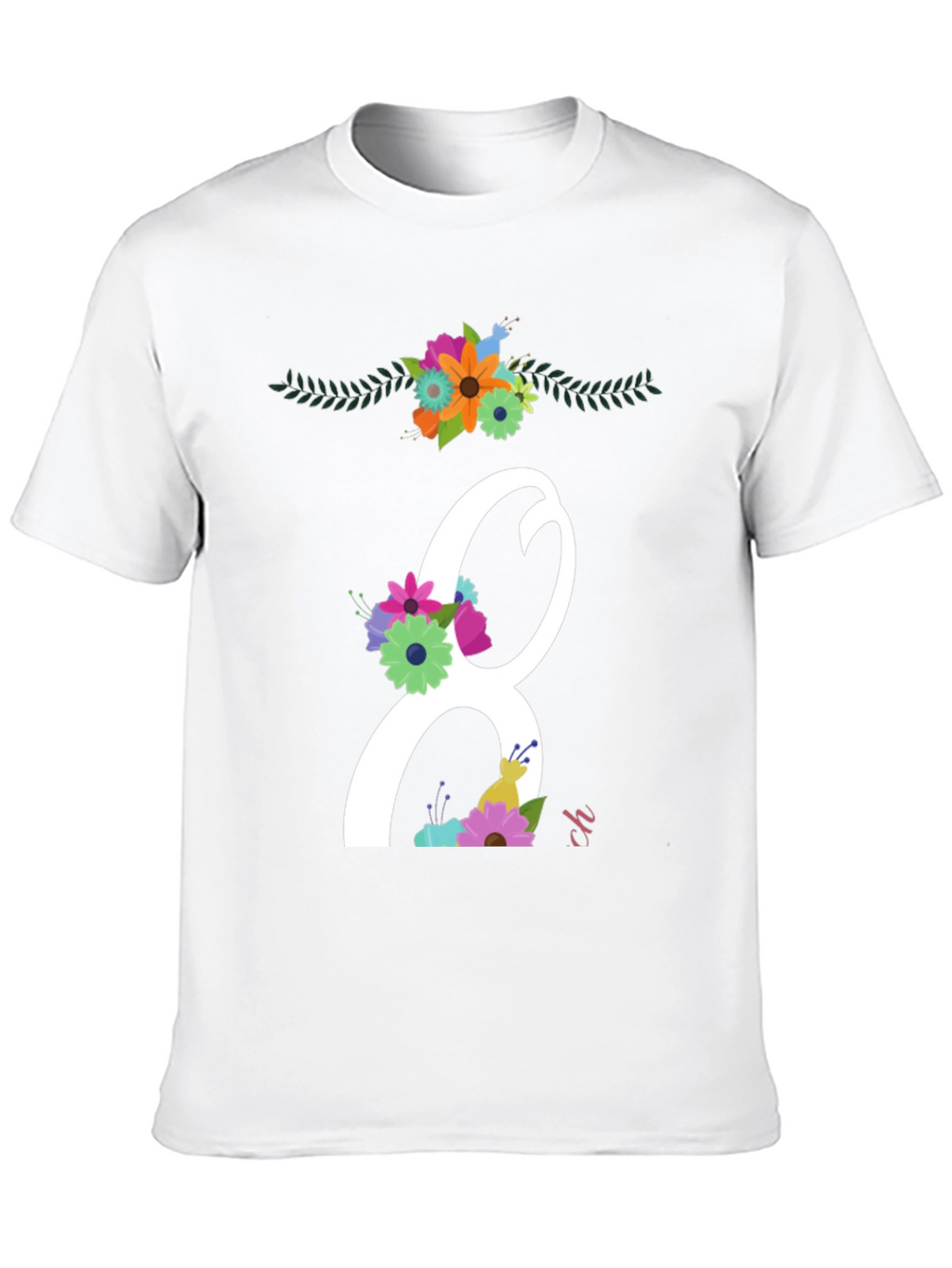 Floral Number 8 Black T-Shirt