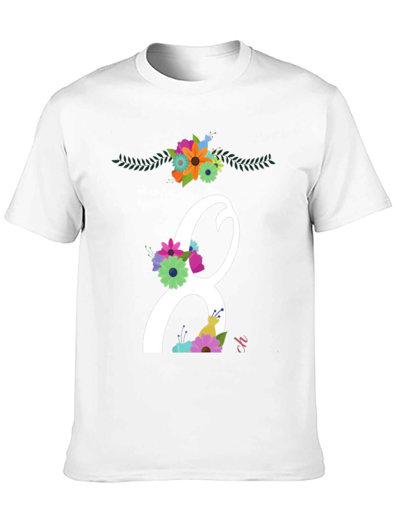 Floral Number 8 Black T-Shirt