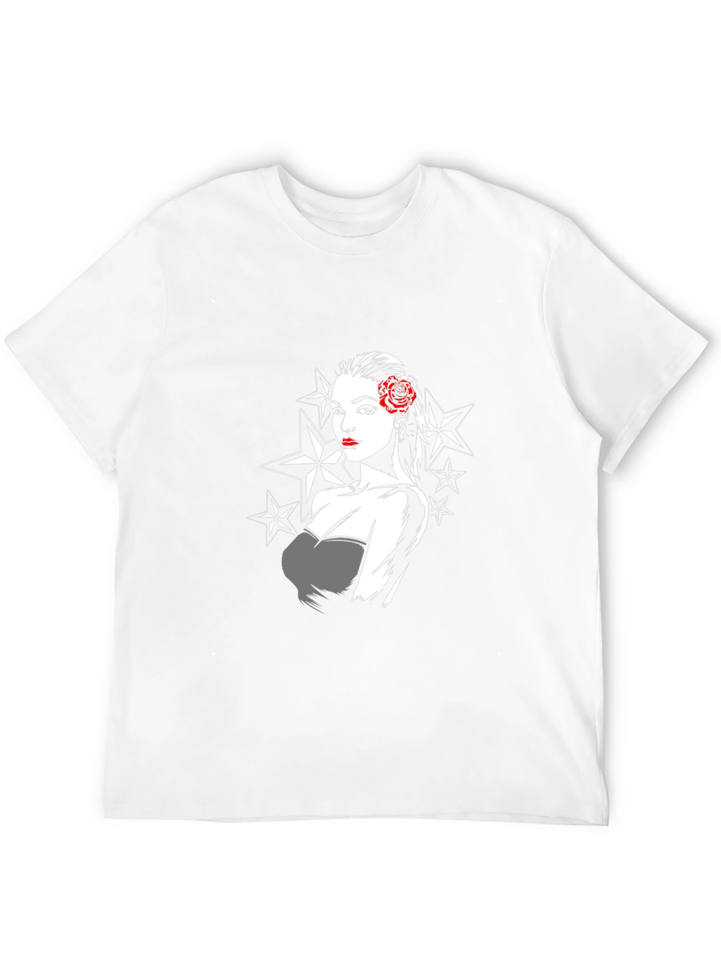 Retro Star Pin-Up Graphic T-Shirt