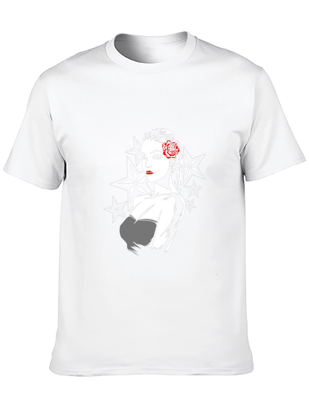 Retro Star Pin-Up Graphic T-Shirt