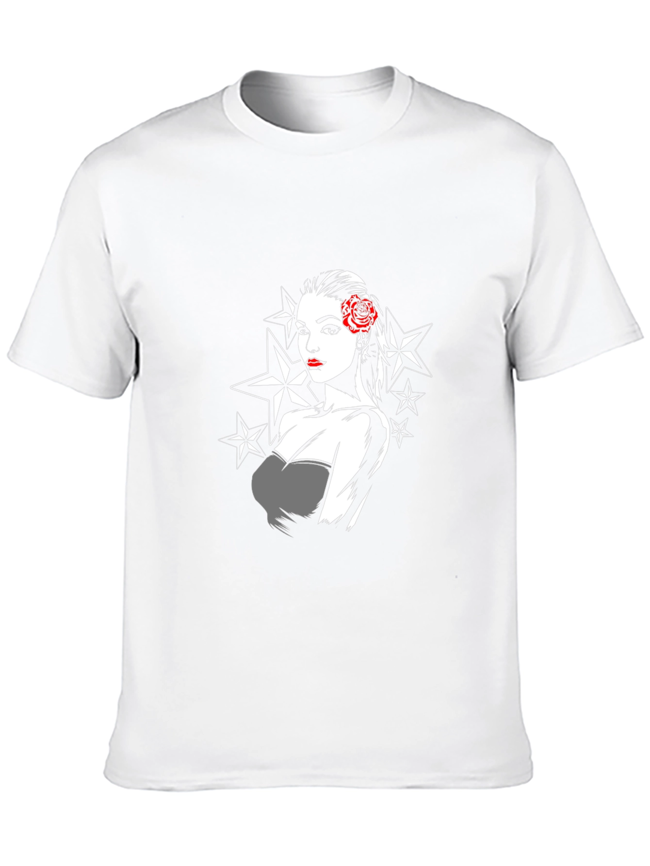 Retro Star Pin-Up Graphic T-Shirt