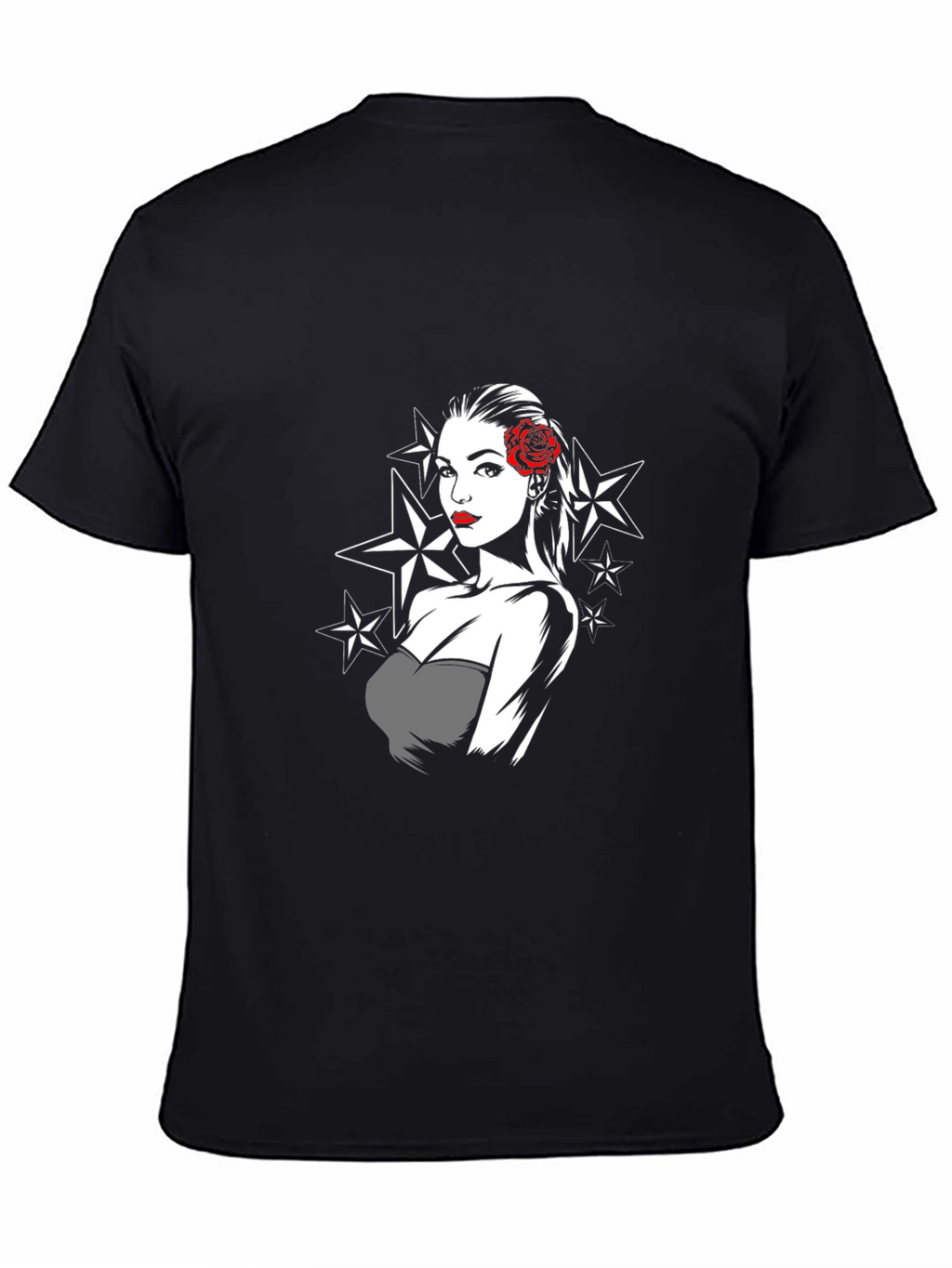 Retro Star Pin-Up Graphic T-Shirt