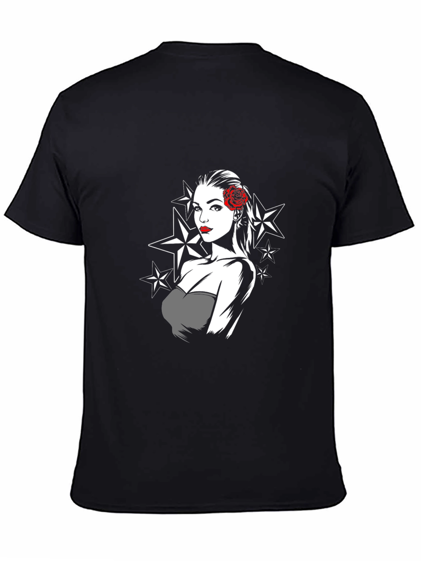 Retro Star Pin-Up Graphic T-Shirt