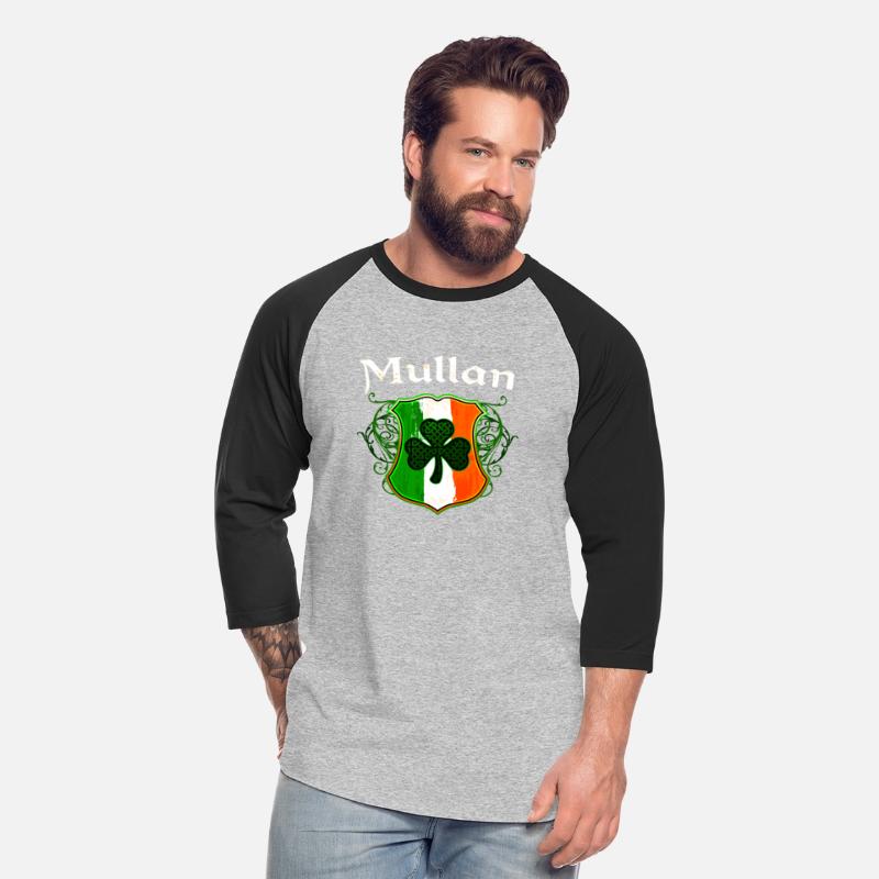 Mullan Irish Surname Ireland Flag Shield Shamrock