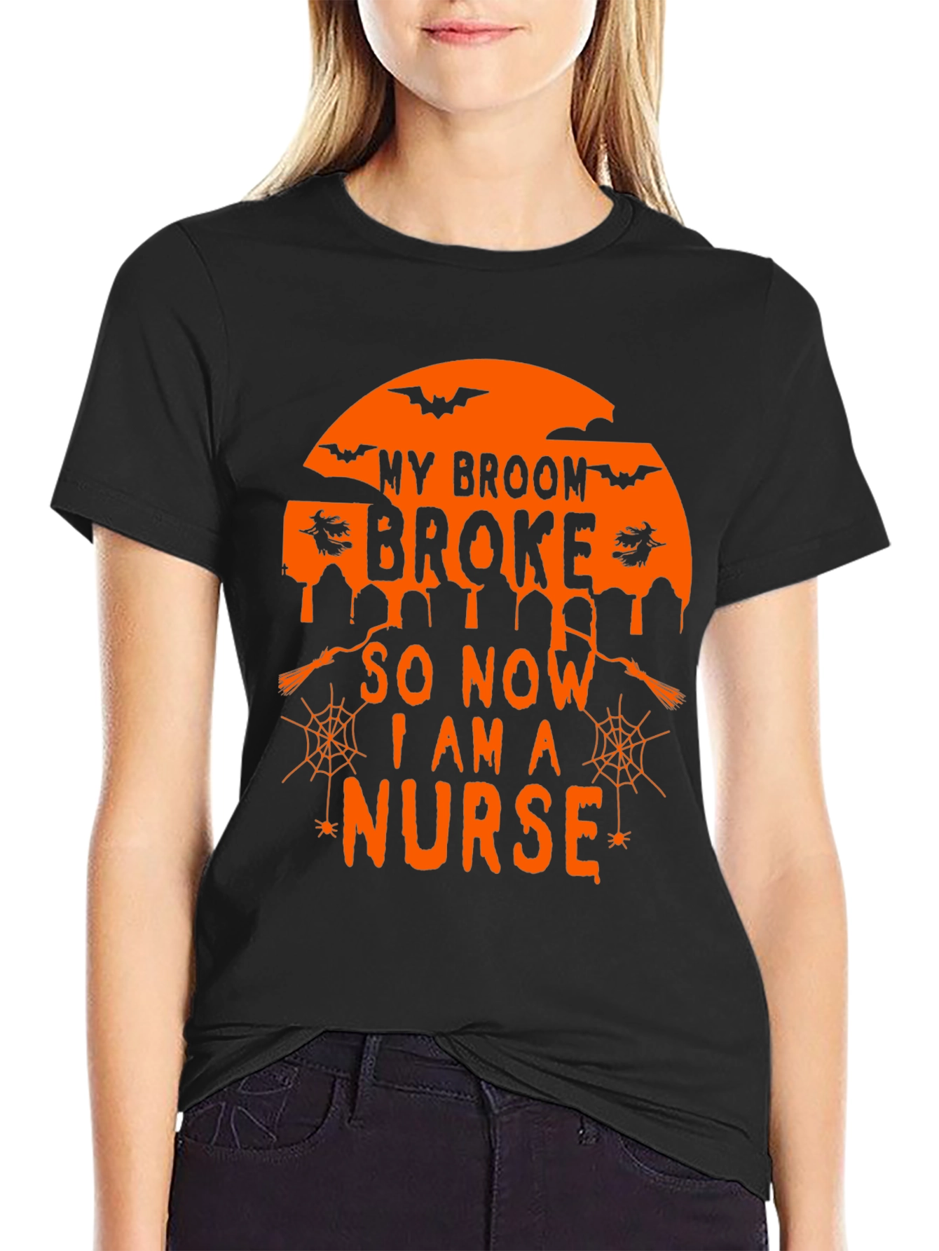 Halloween Nurse T-Shirt - My Broom Broke