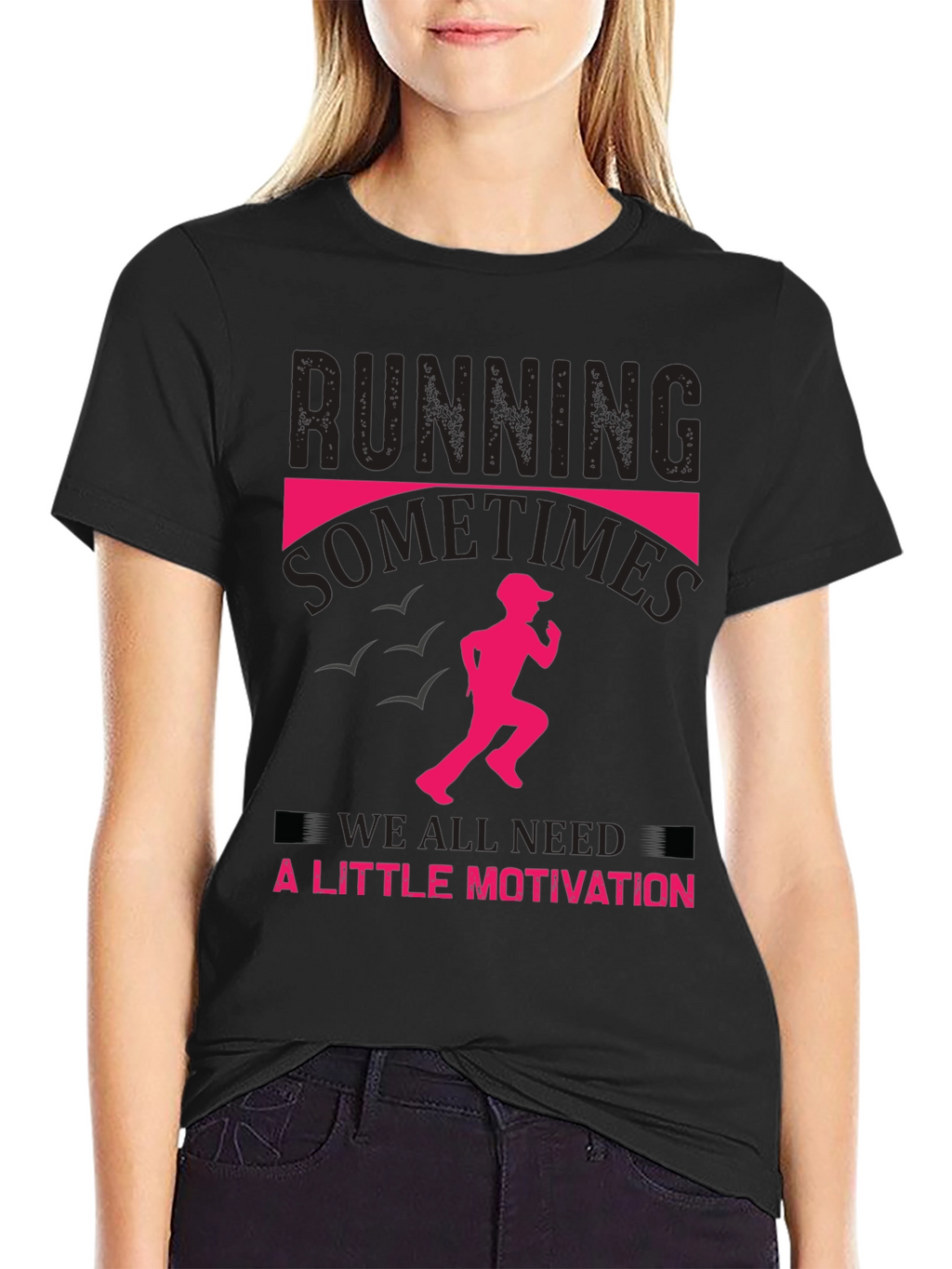 Running Motivation T-Shirt -  Mens Black Tee