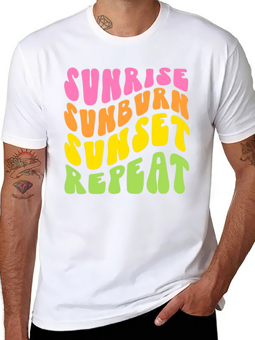 Sunrise Sunburn Sunset Repeat Graphic Tee
