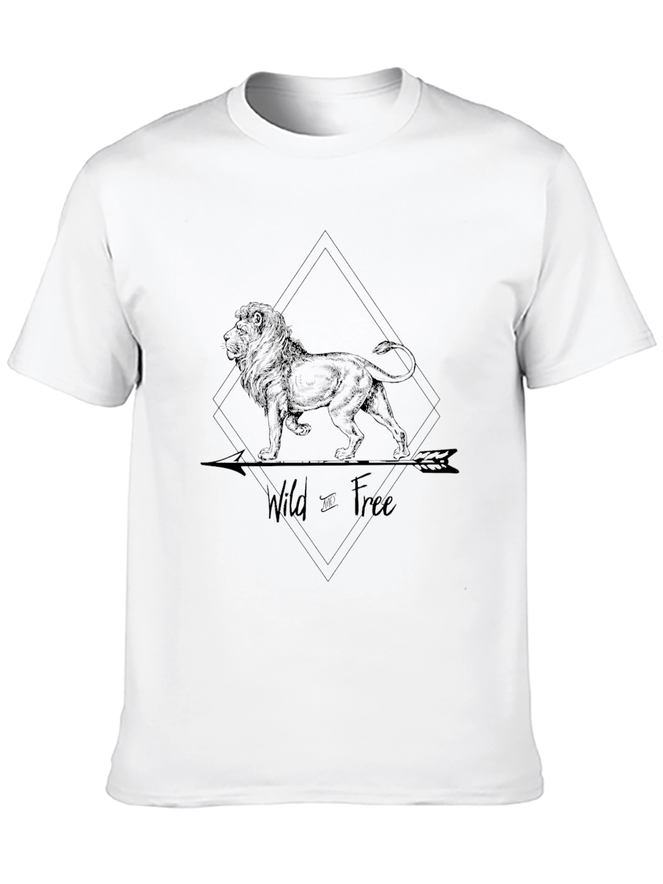 Wild & Free Lion Graphic Black T-Shirt
