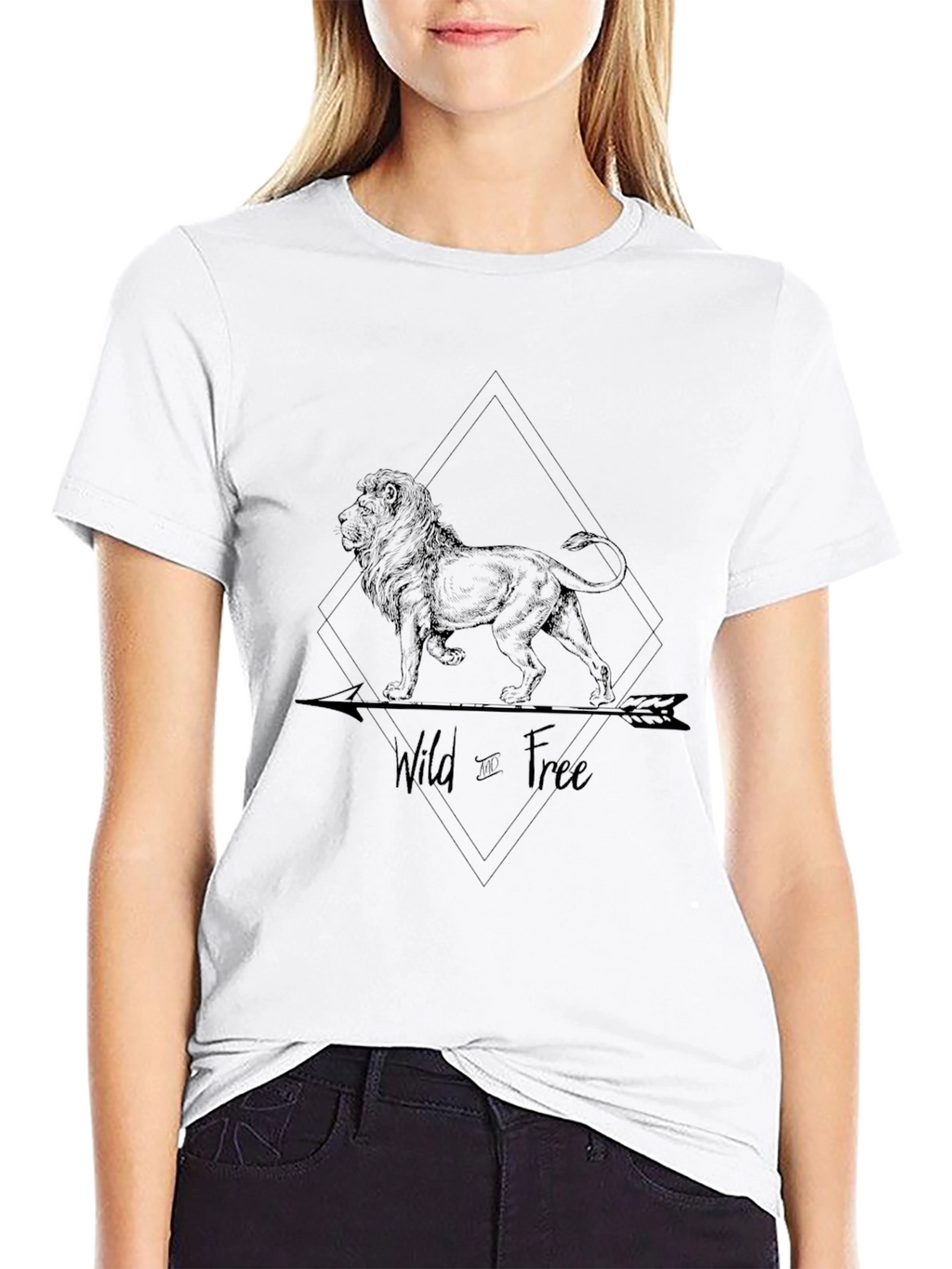 Wild & Free Lion Graphic Black T-Shirt
