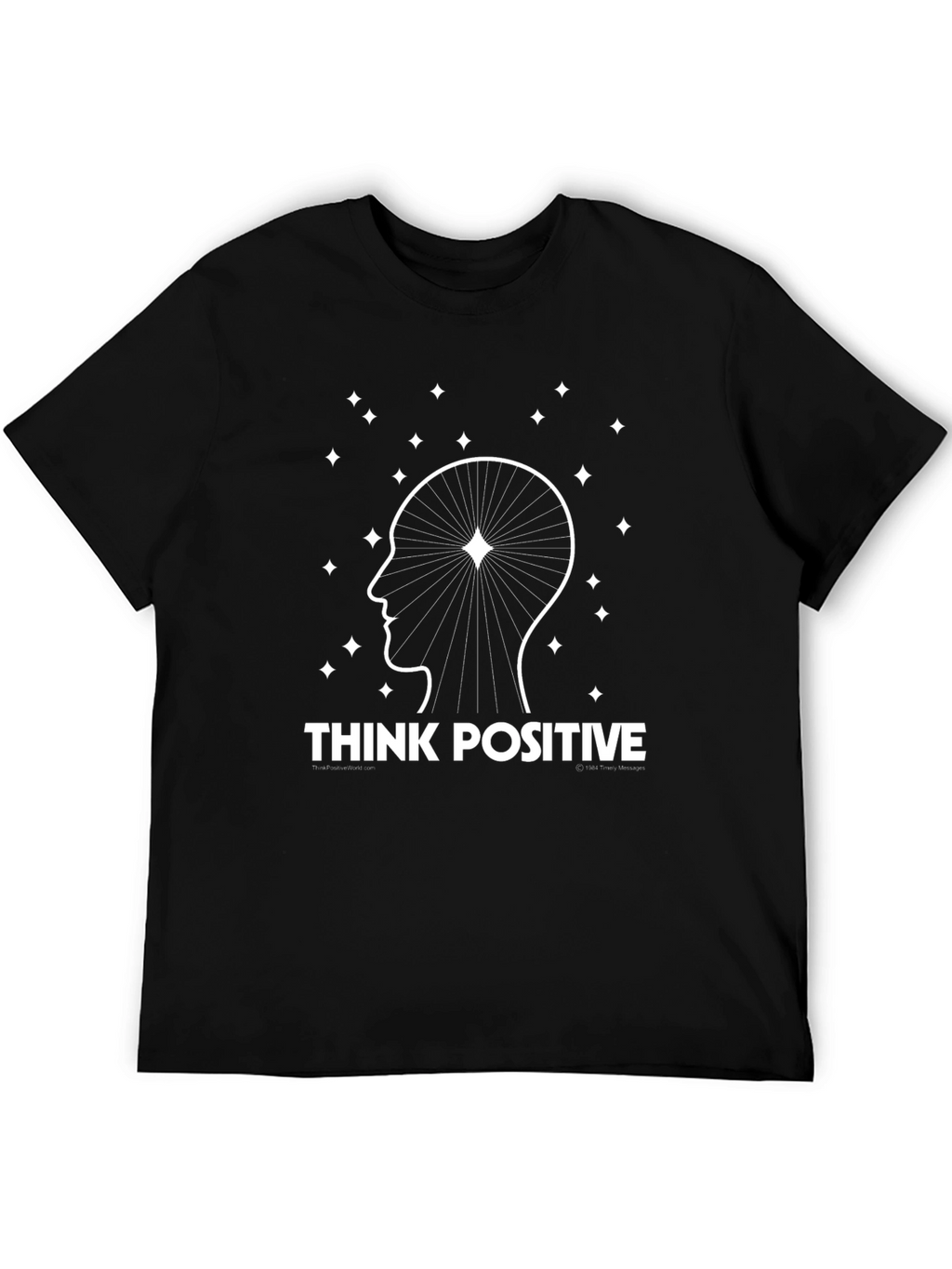 Think Positive Graphic Tee - Inspirational Black T-Shirt