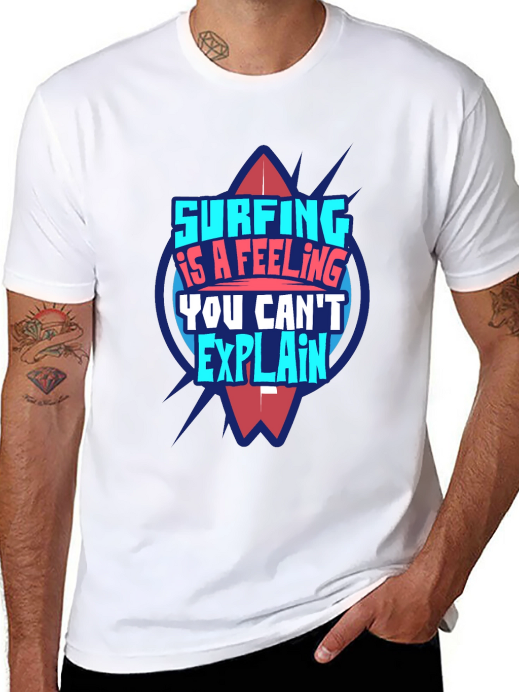 Surfing is a Feeling T-Shirt - Black Graphic Tee