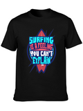 Surfing is a Feeling T-Shirt - Black Graphic Tee
