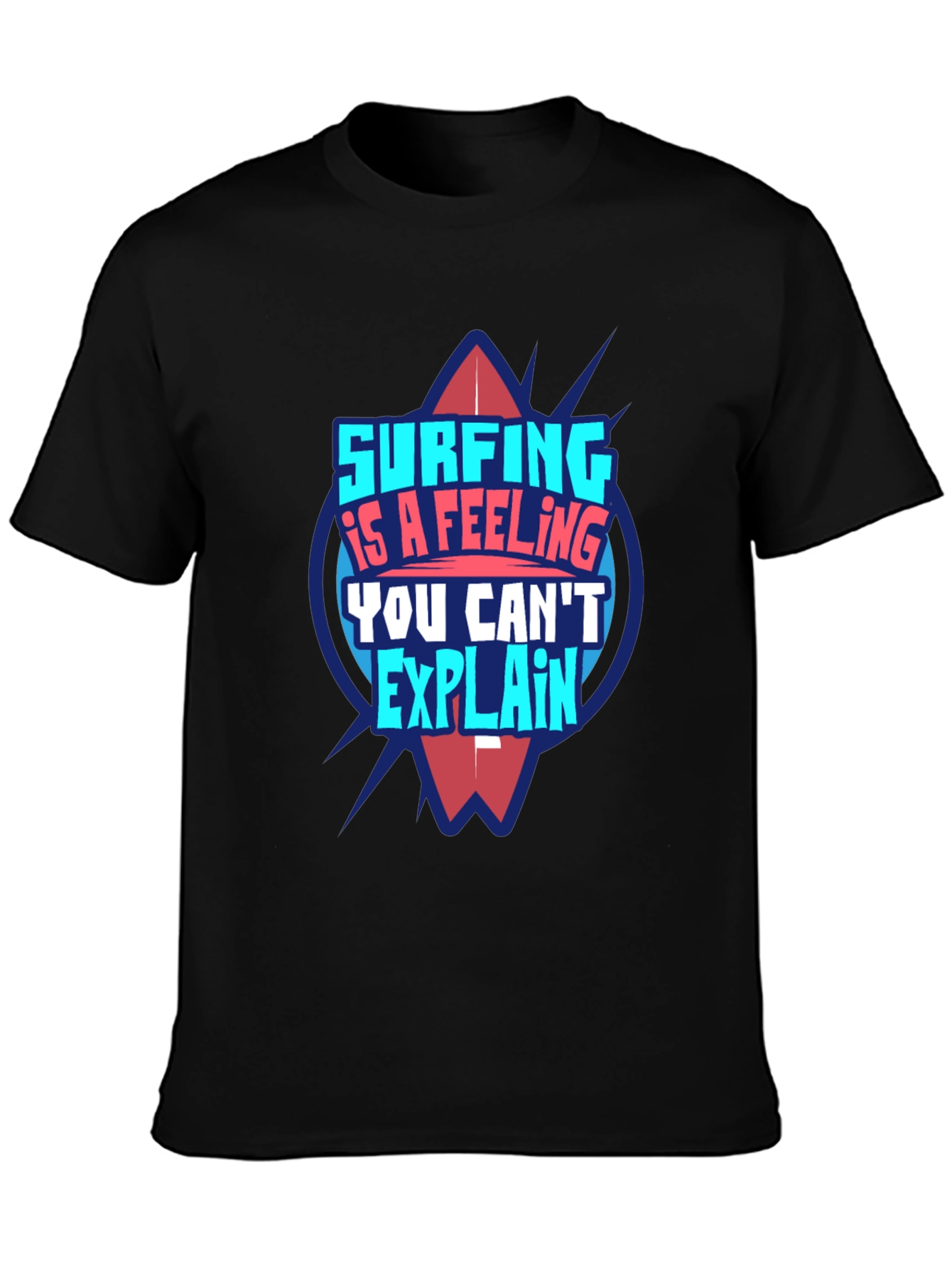 Surfing is a Feeling T-Shirt - Black Graphic Tee