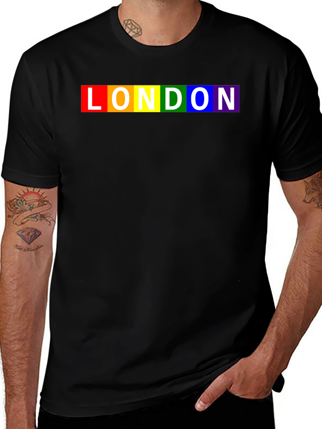 London Pride Rainbow T-Shirt - Black LGBTQ+ Tee