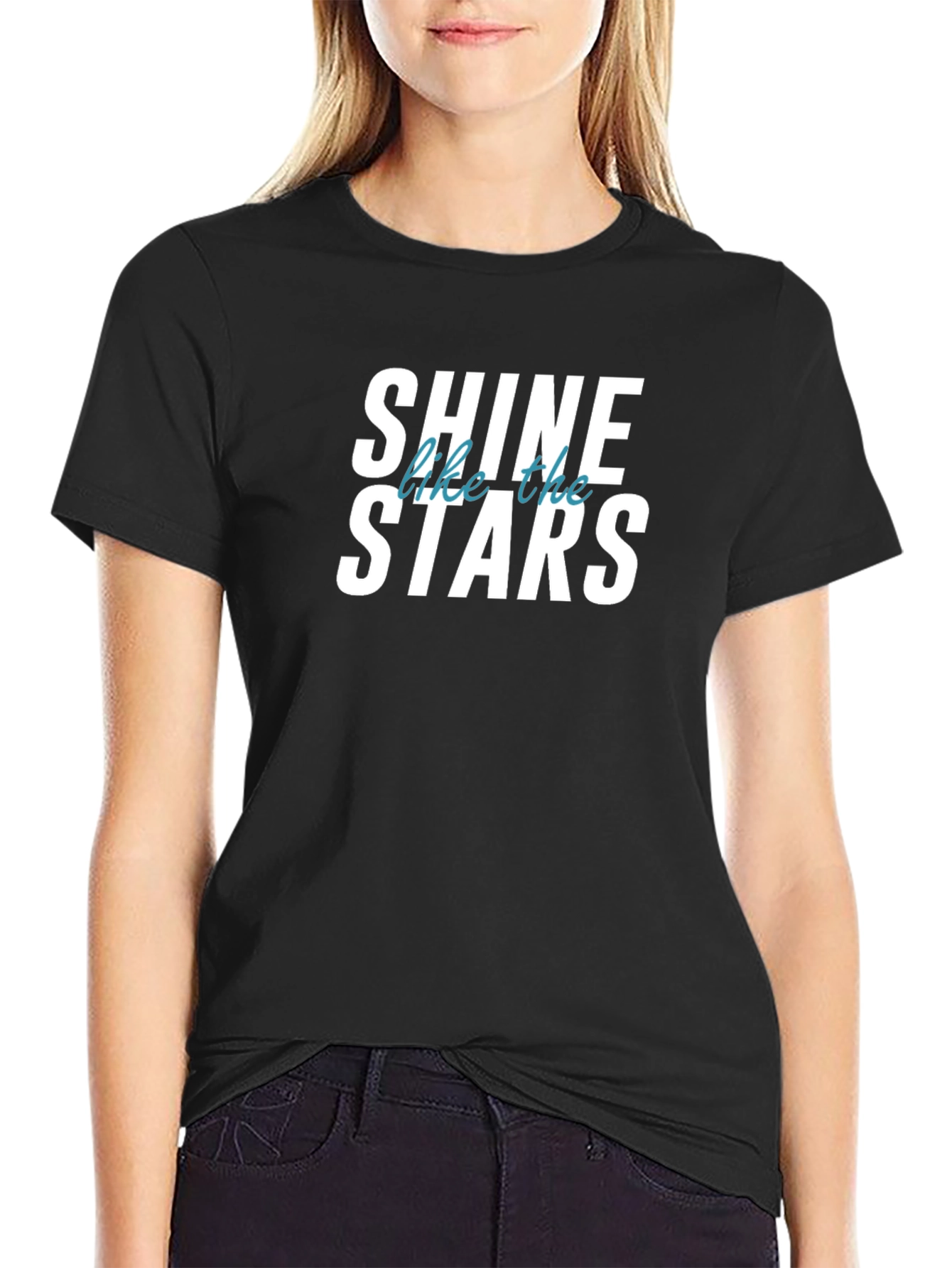 Shine Like The Stars Black Graphic T-Shirt