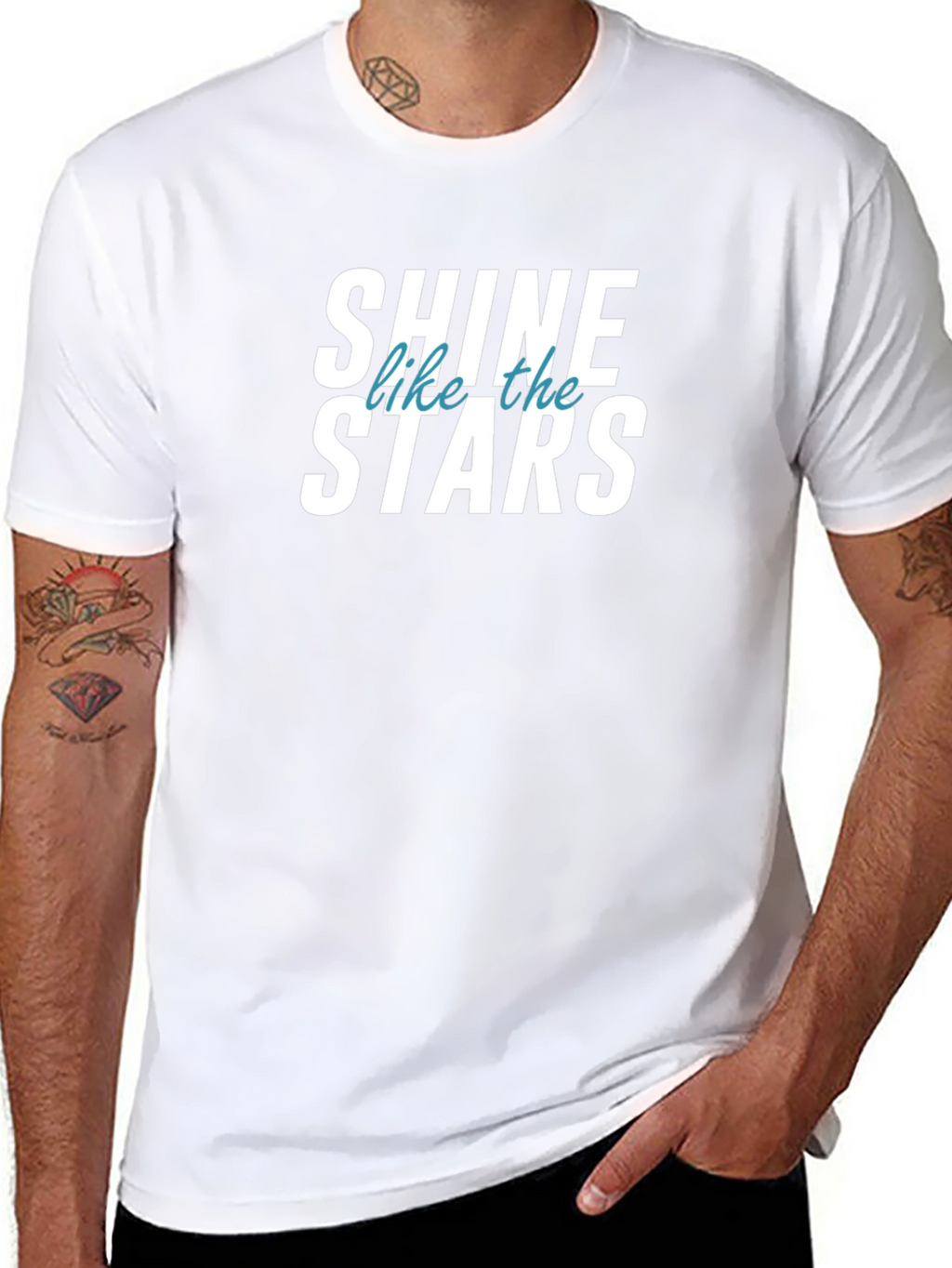 Shine Like The Stars Black Graphic T-Shirt