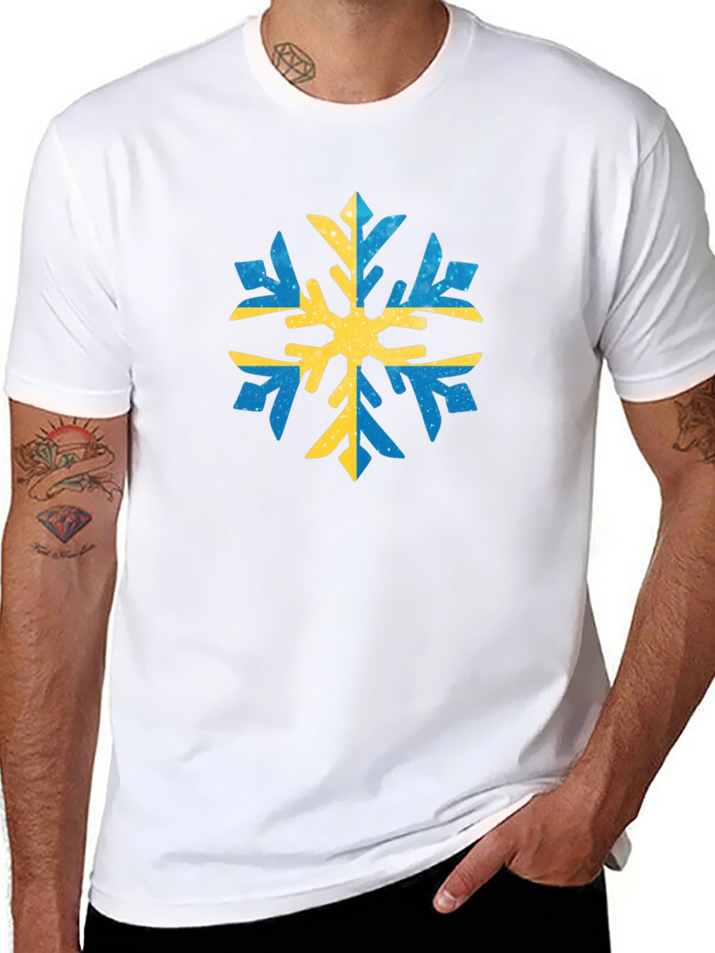 Swedish Snowflake Graphic Tee - Black Cotton