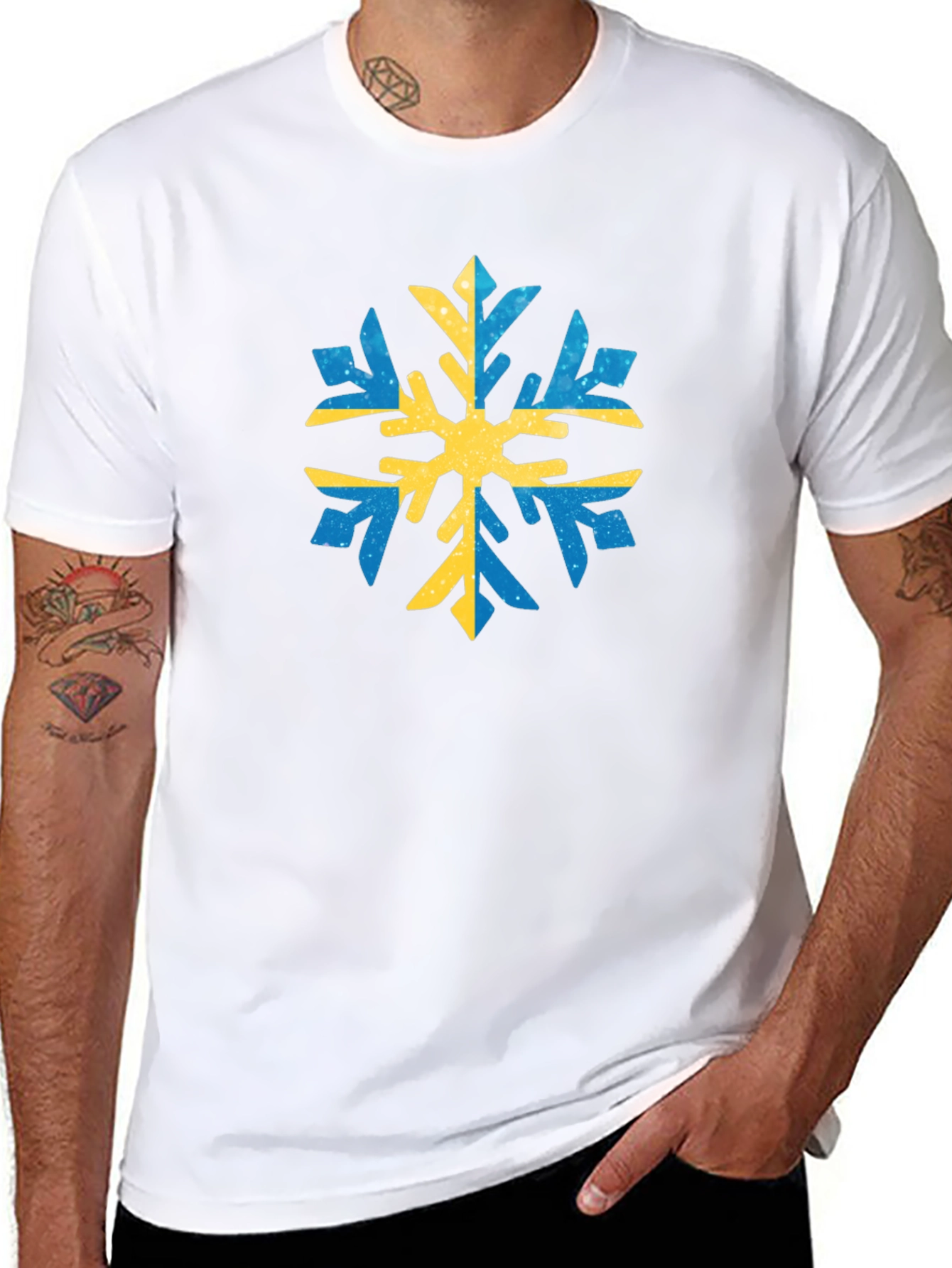Swedish Snowflake Graphic Tee - Black Cotton