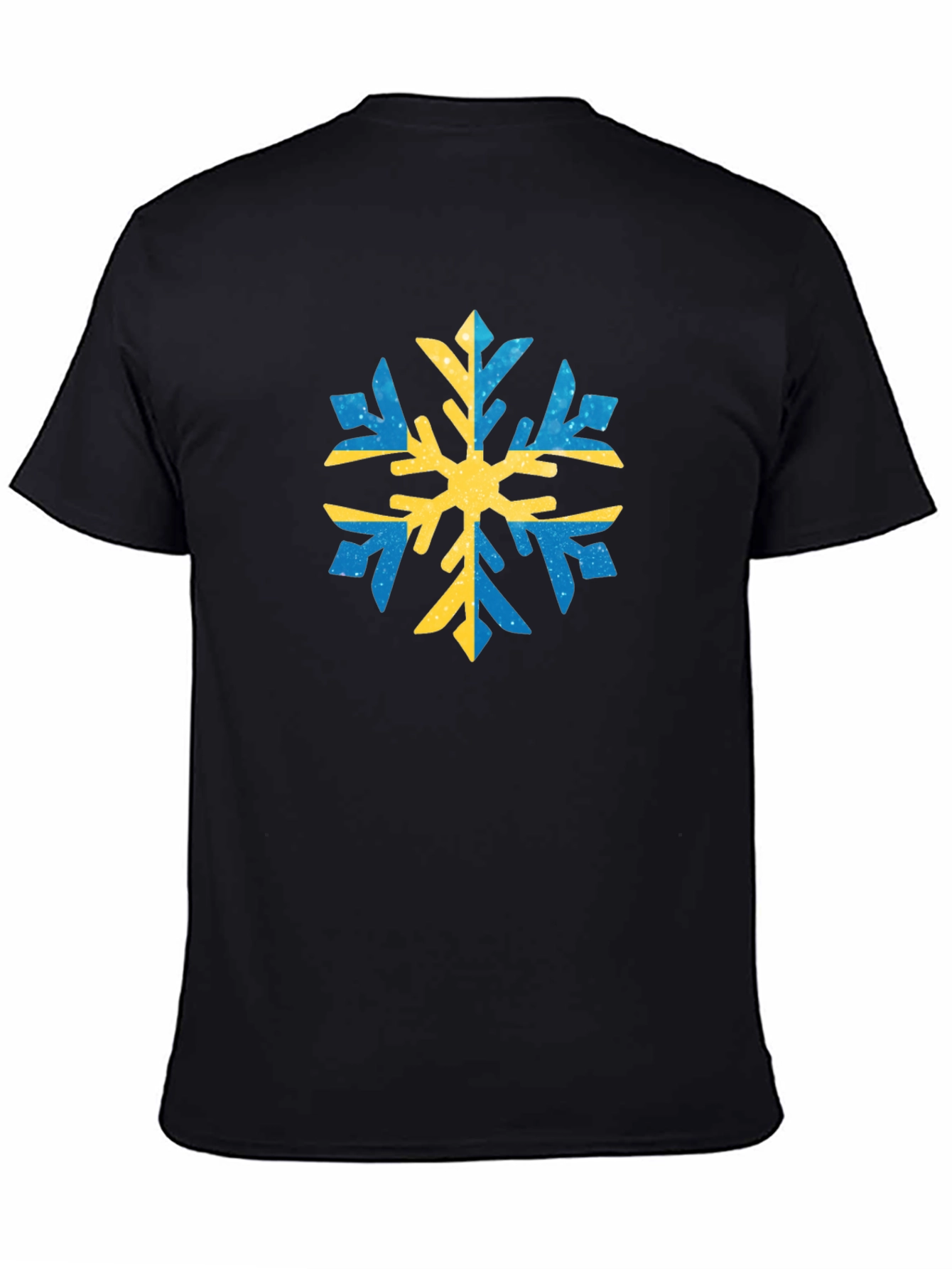 Swedish Snowflake Graphic Tee - Black Cotton