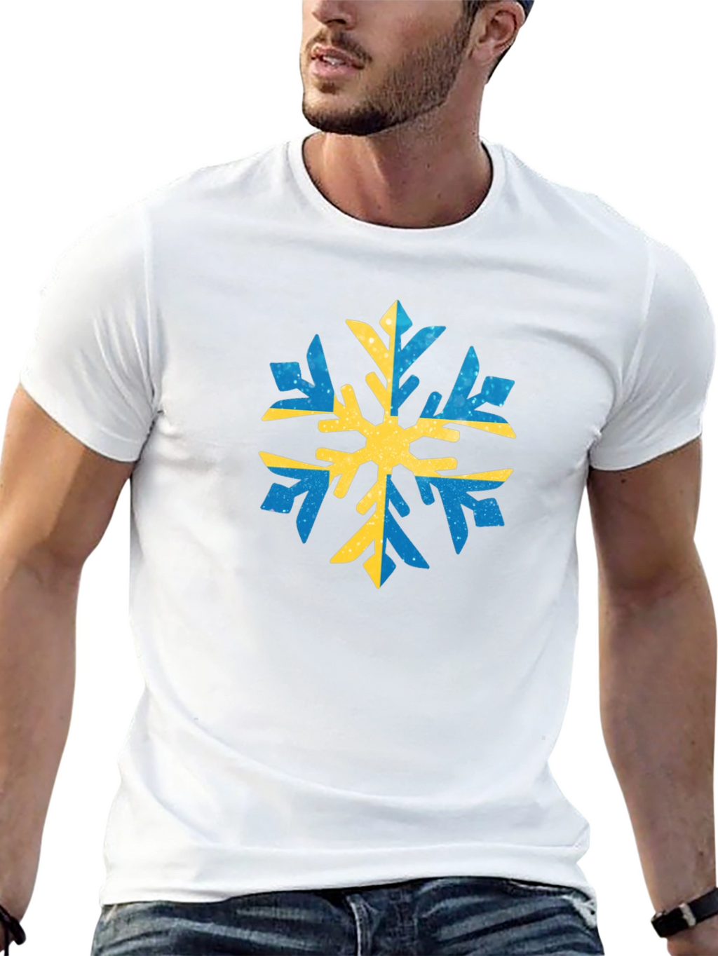 Swedish Snowflake Graphic Tee - Black Cotton
