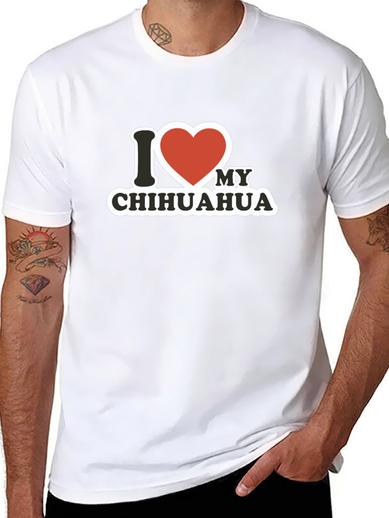 I Love My Chihuahua Black T-Shirt