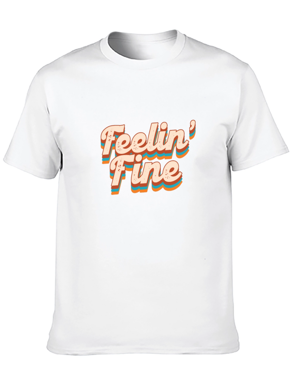 Feelin Fine Graphic Tee - Retro Style Black T-Shirt