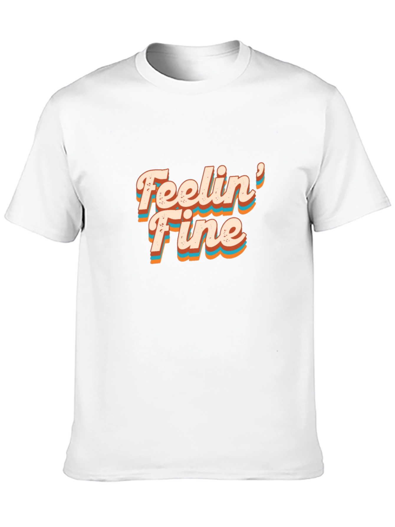 Feelin Fine Graphic Tee - Retro Style Black T-Shirt