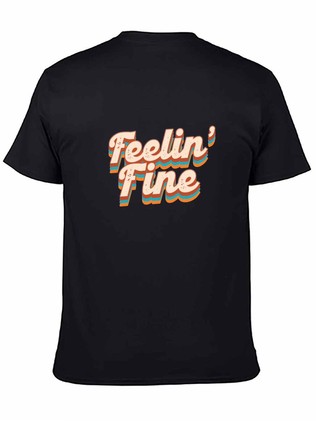 Feelin Fine Graphic Tee - Retro Style Black T-Shirt