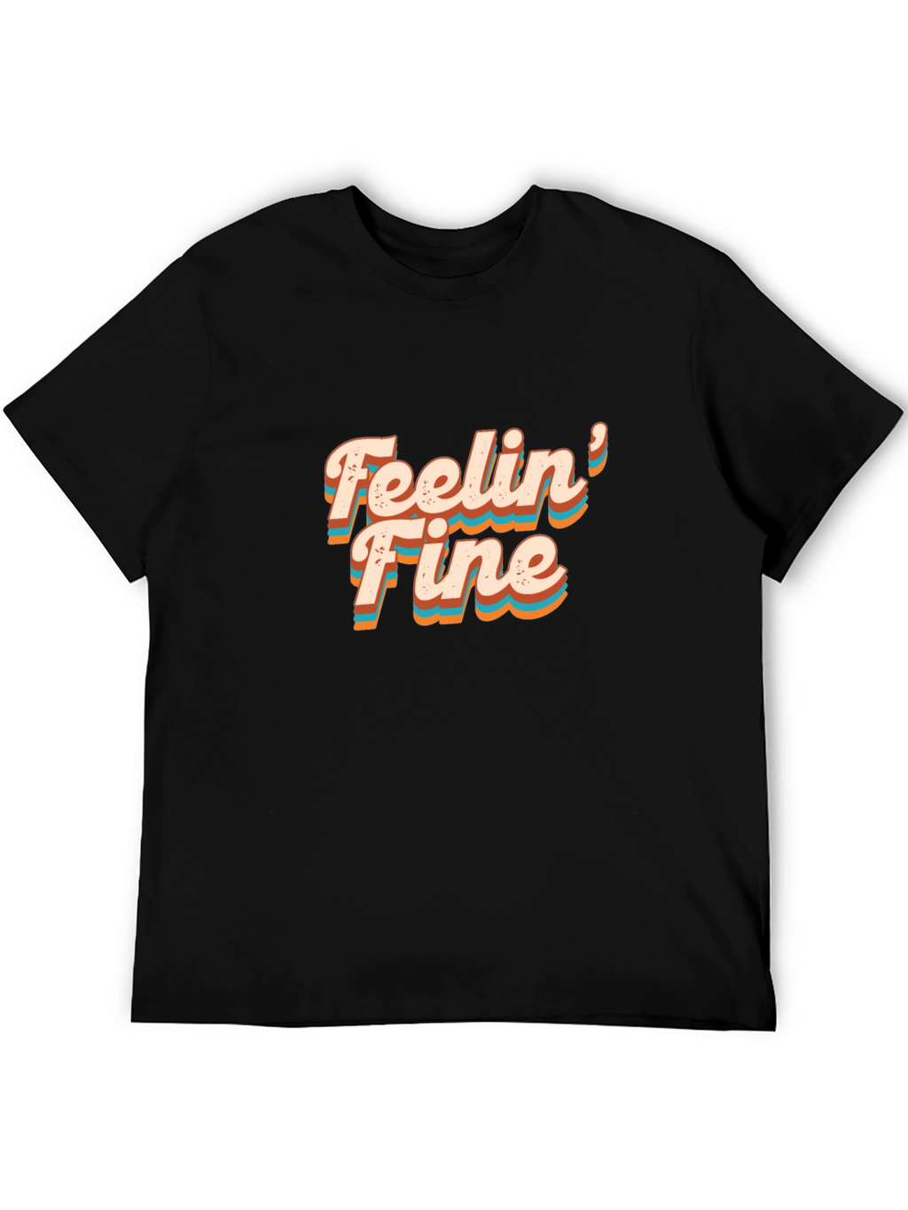 Feelin Fine Graphic Tee - Retro Style Black T-Shirt