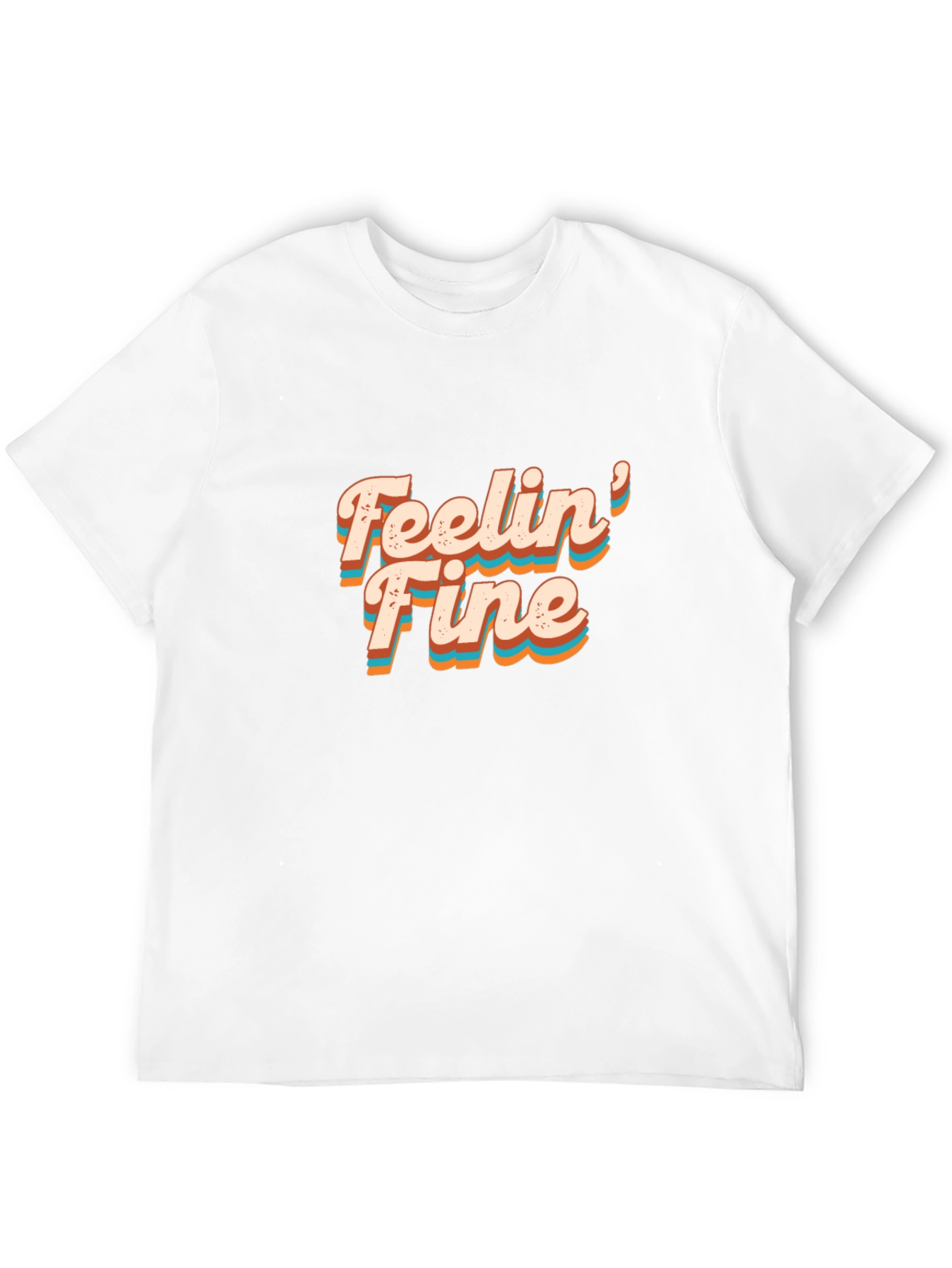 Feelin Fine Graphic Tee - Retro Style Black T-Shirt