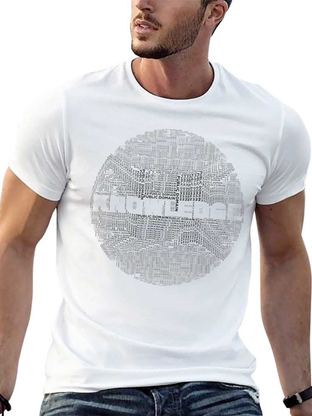 Mens Black Graphic Print Crew Neck T-Shirt