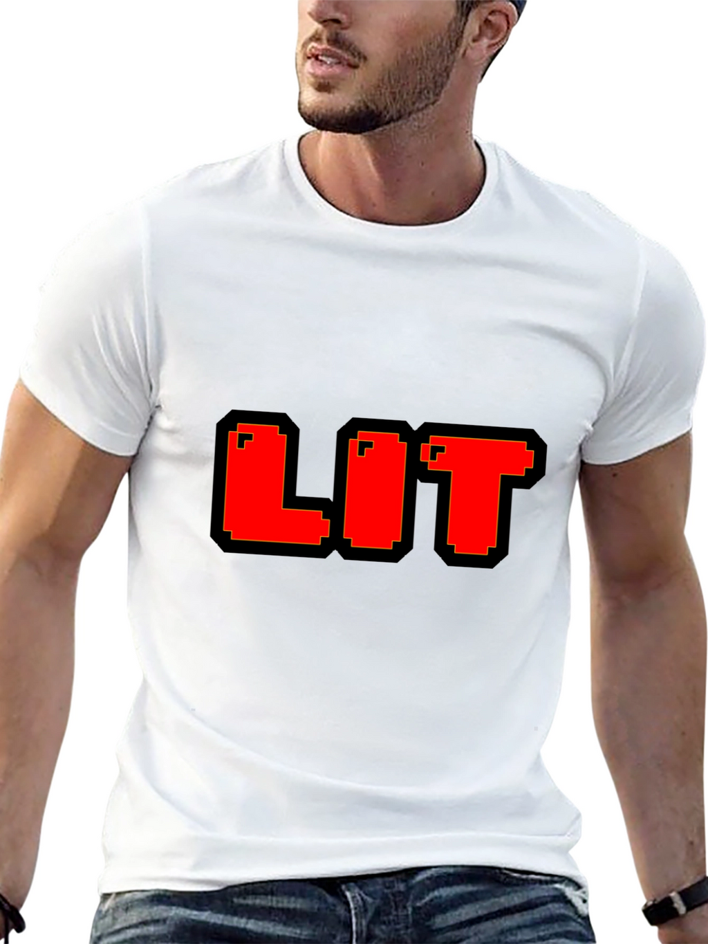 Pixel LIT T-Shirt - Black Cotton Blend