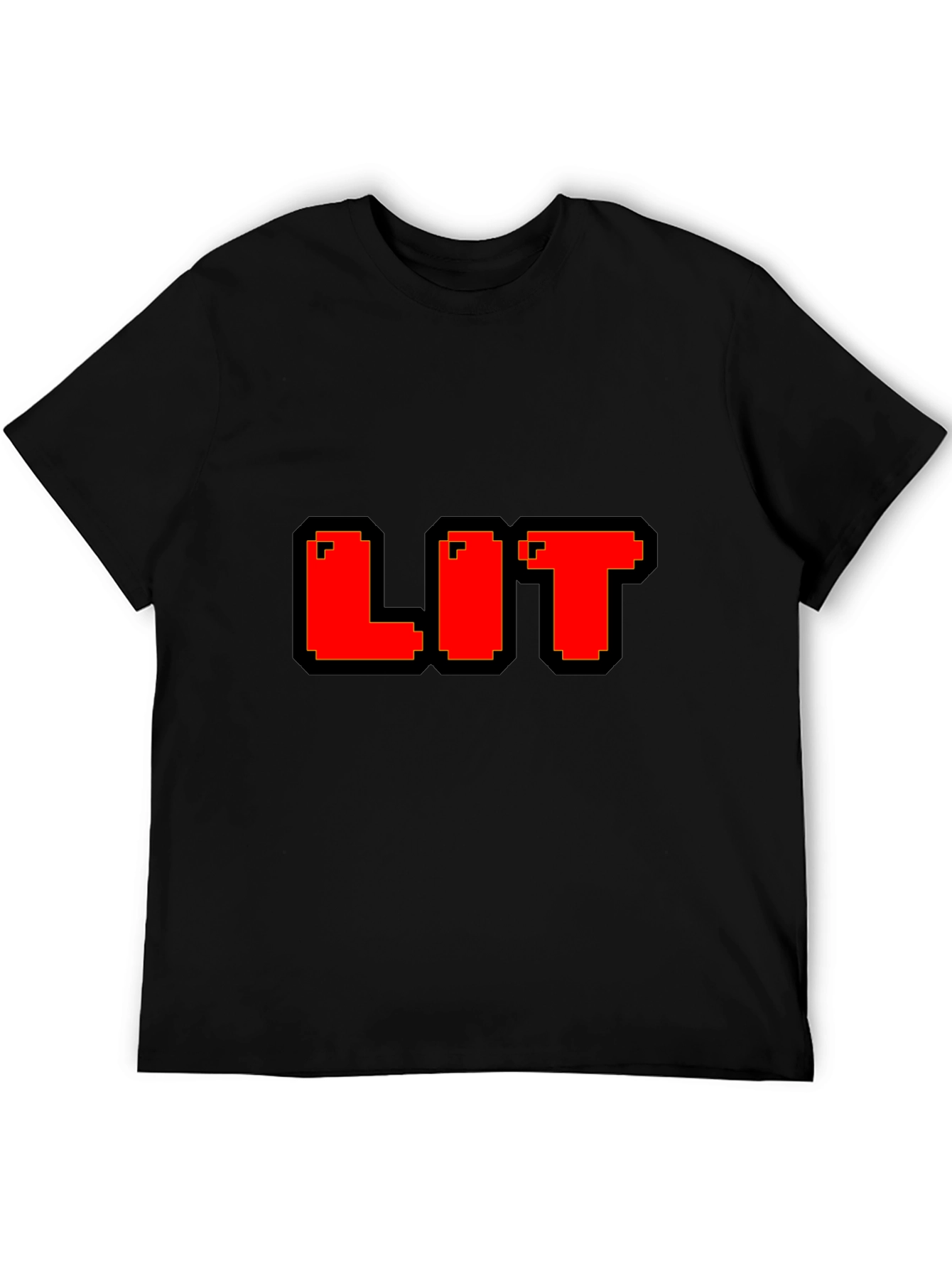 Pixel LIT T-Shirt - Black Cotton Blend