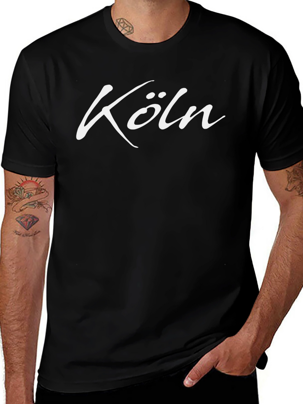 Köln T-Shirt - Black Cotton Graphic Tee