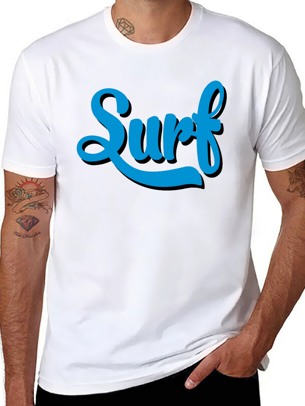 Surf Tee - Stylish Blue Graphic Print