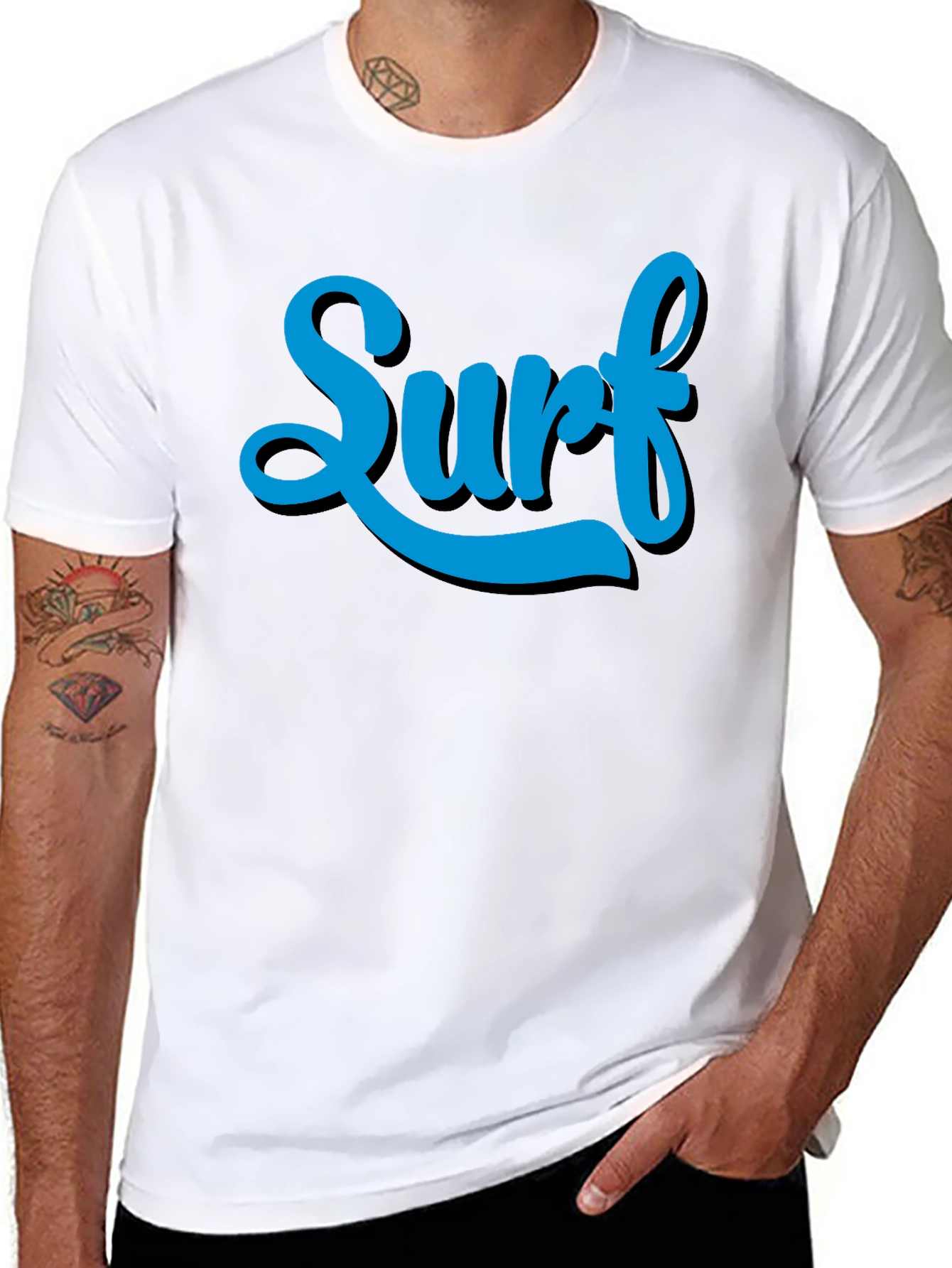 Surf Tee - Stylish Blue Graphic Print