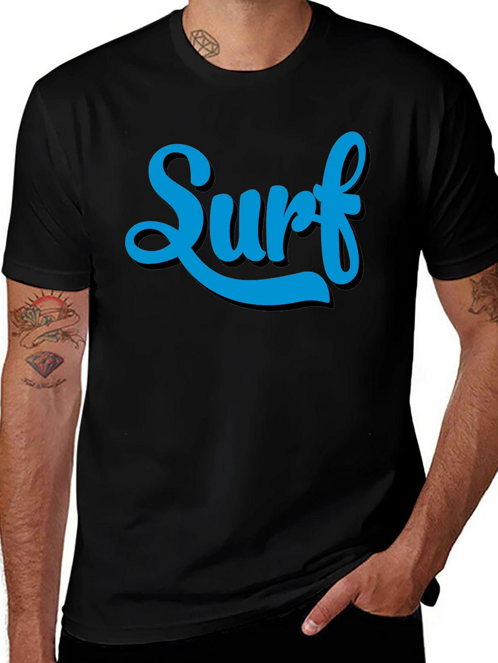 Surf Tee - Stylish Blue Graphic Print