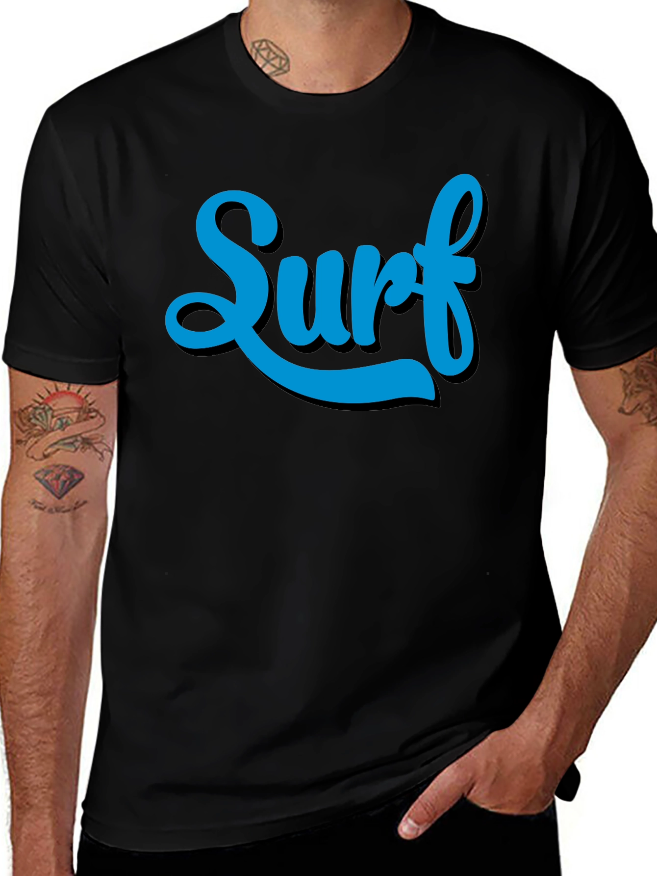 Surf Tee - Stylish Blue Graphic Print