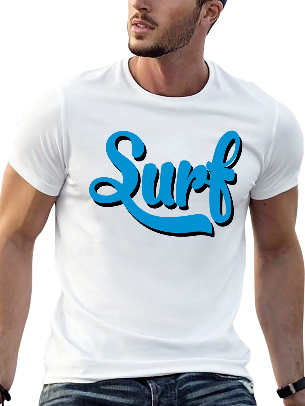 Surf Tee - Stylish Blue Graphic Print