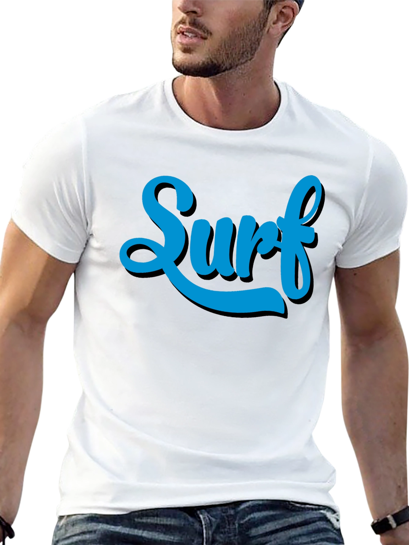 Surf Tee - Stylish Blue Graphic Print