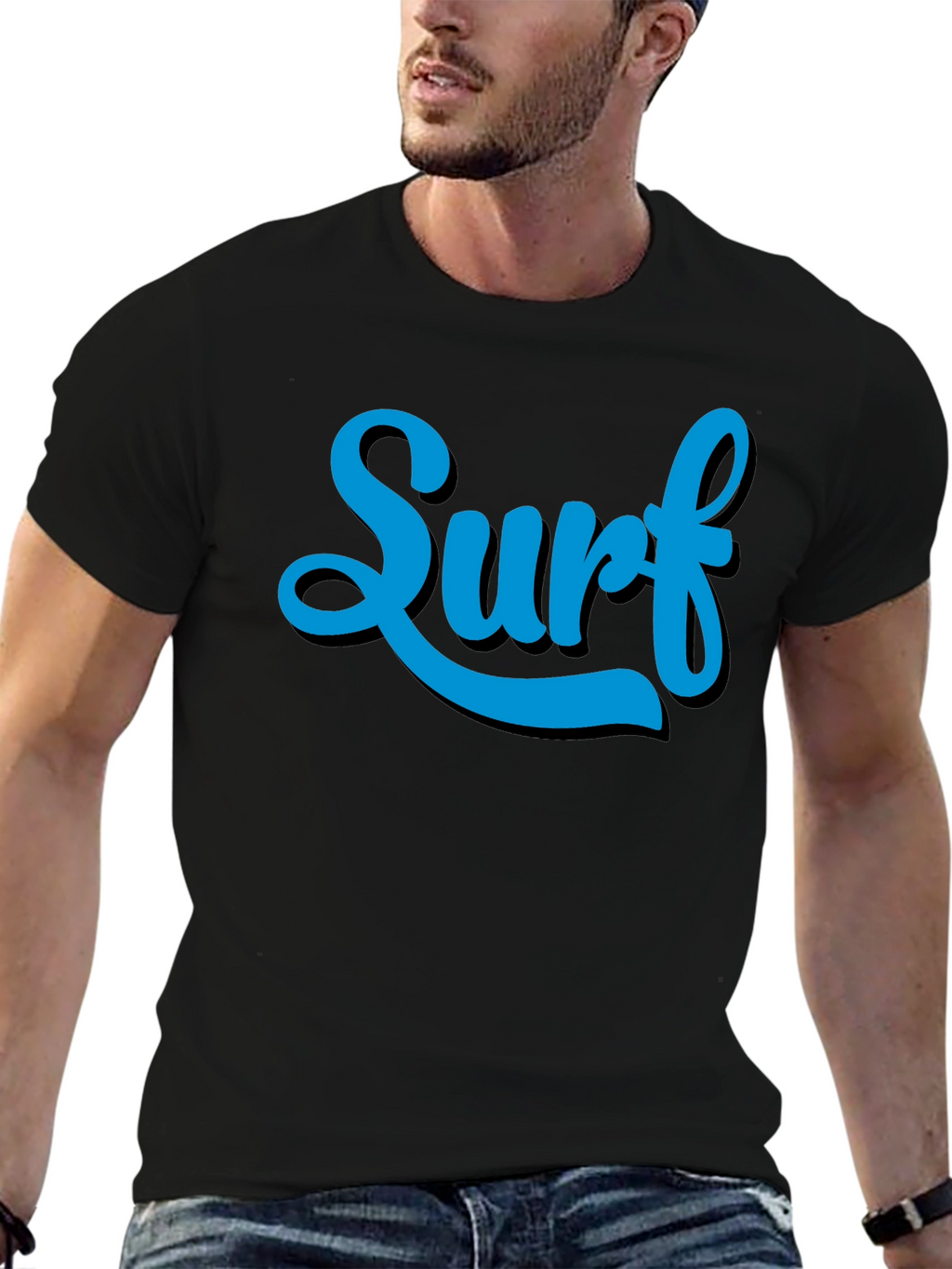 Surf Tee - Stylish Blue Graphic Print