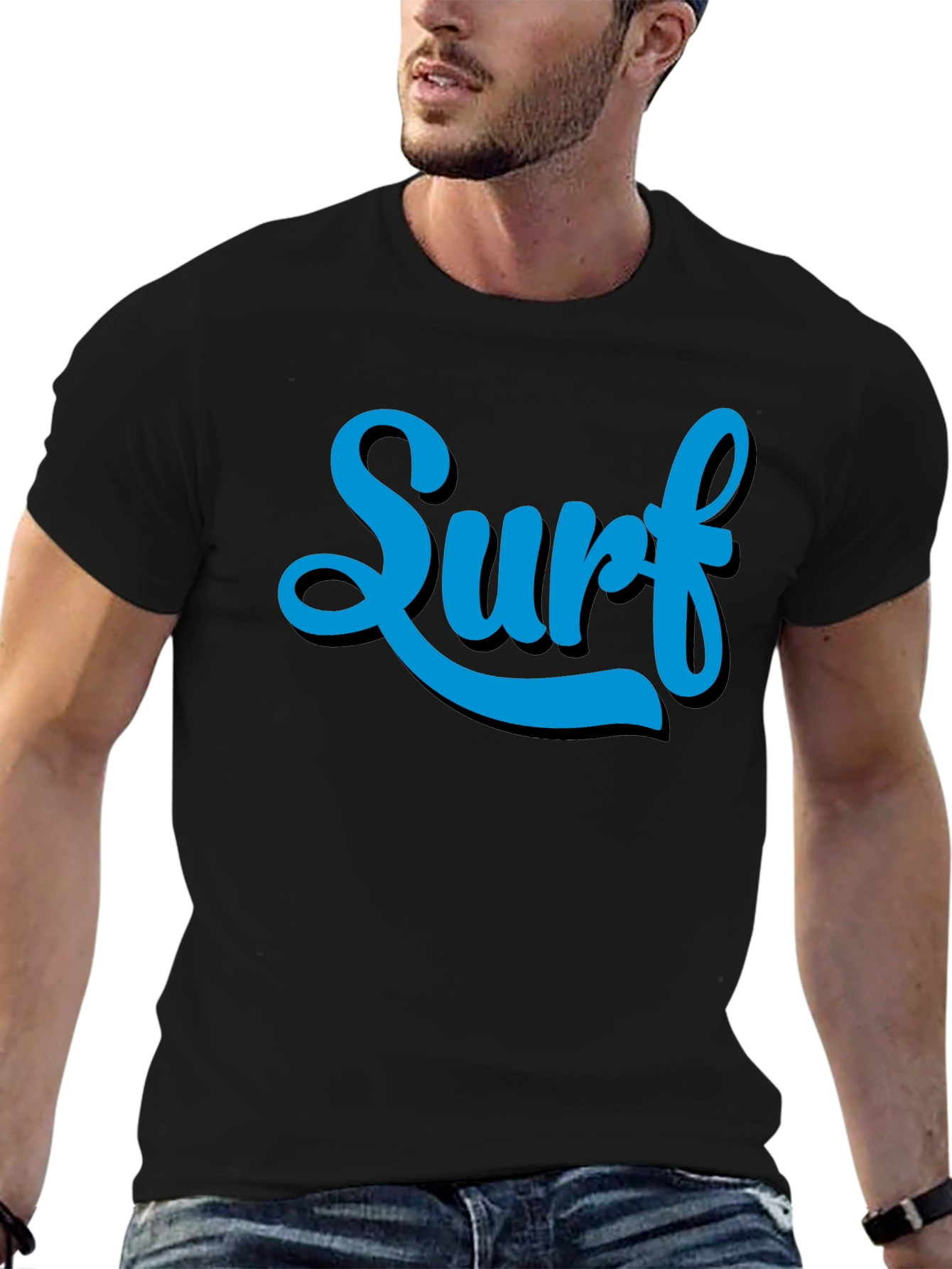 Surf Tee - Stylish Blue Graphic Print