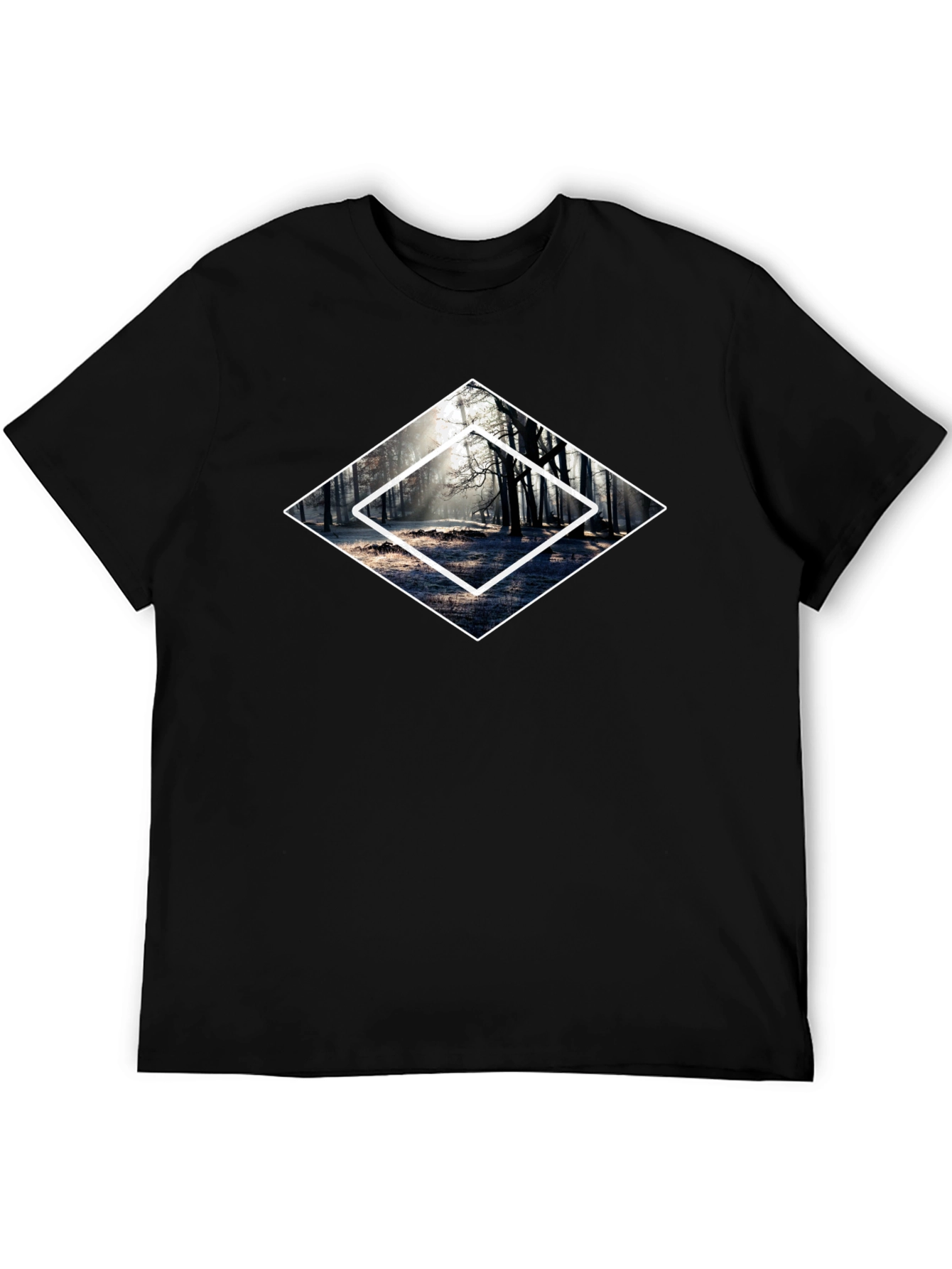 Mystic Forest Graphic Tee - Black Cotton