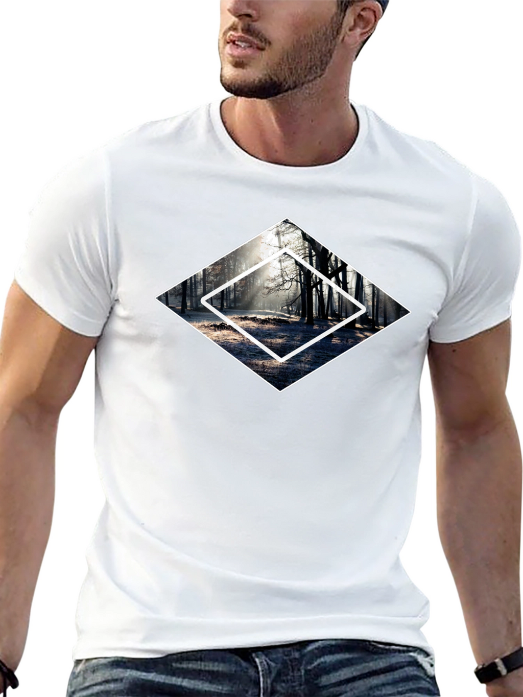 Mystic Forest Graphic Tee - Black Cotton