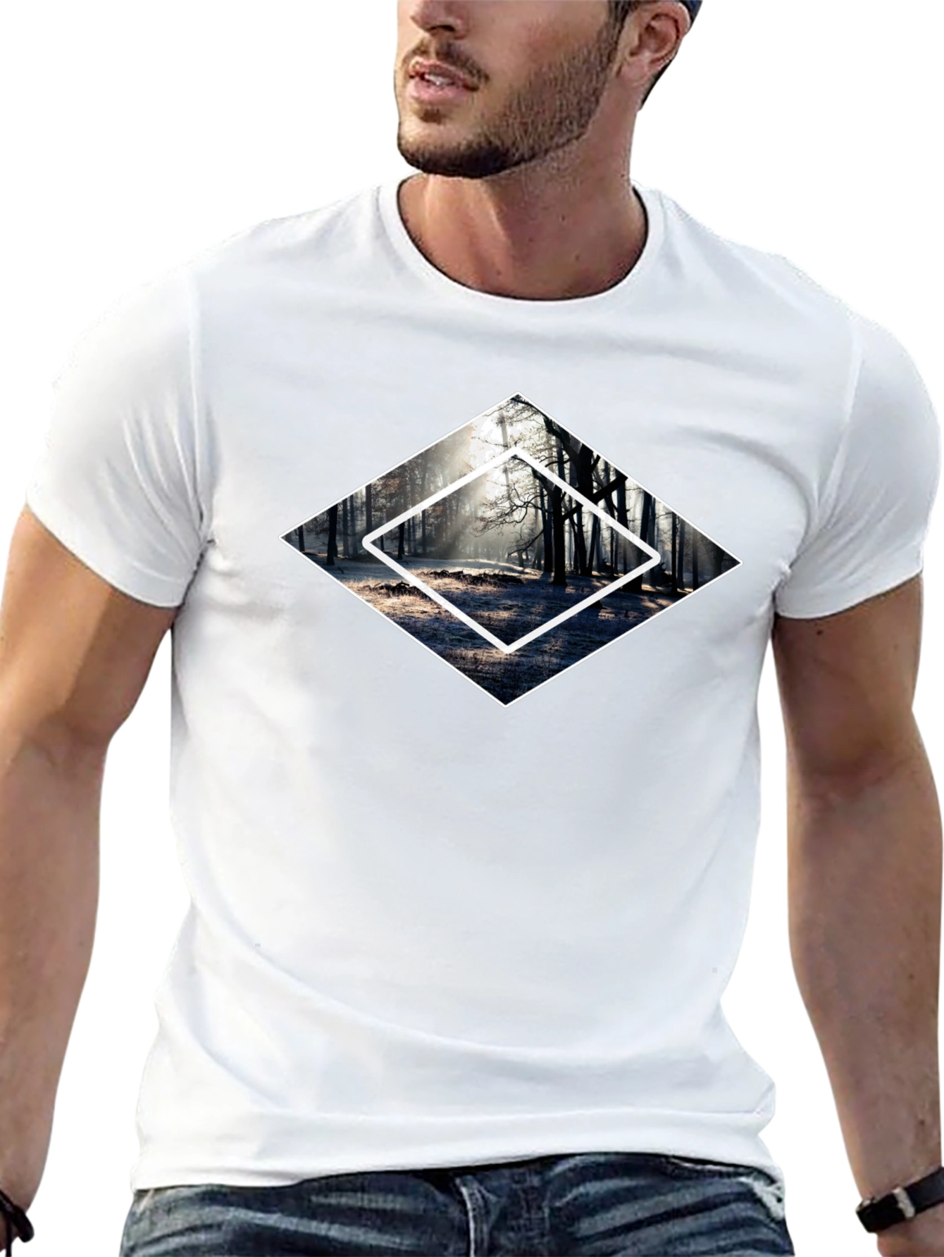 Mystic Forest Graphic Tee - Black Cotton