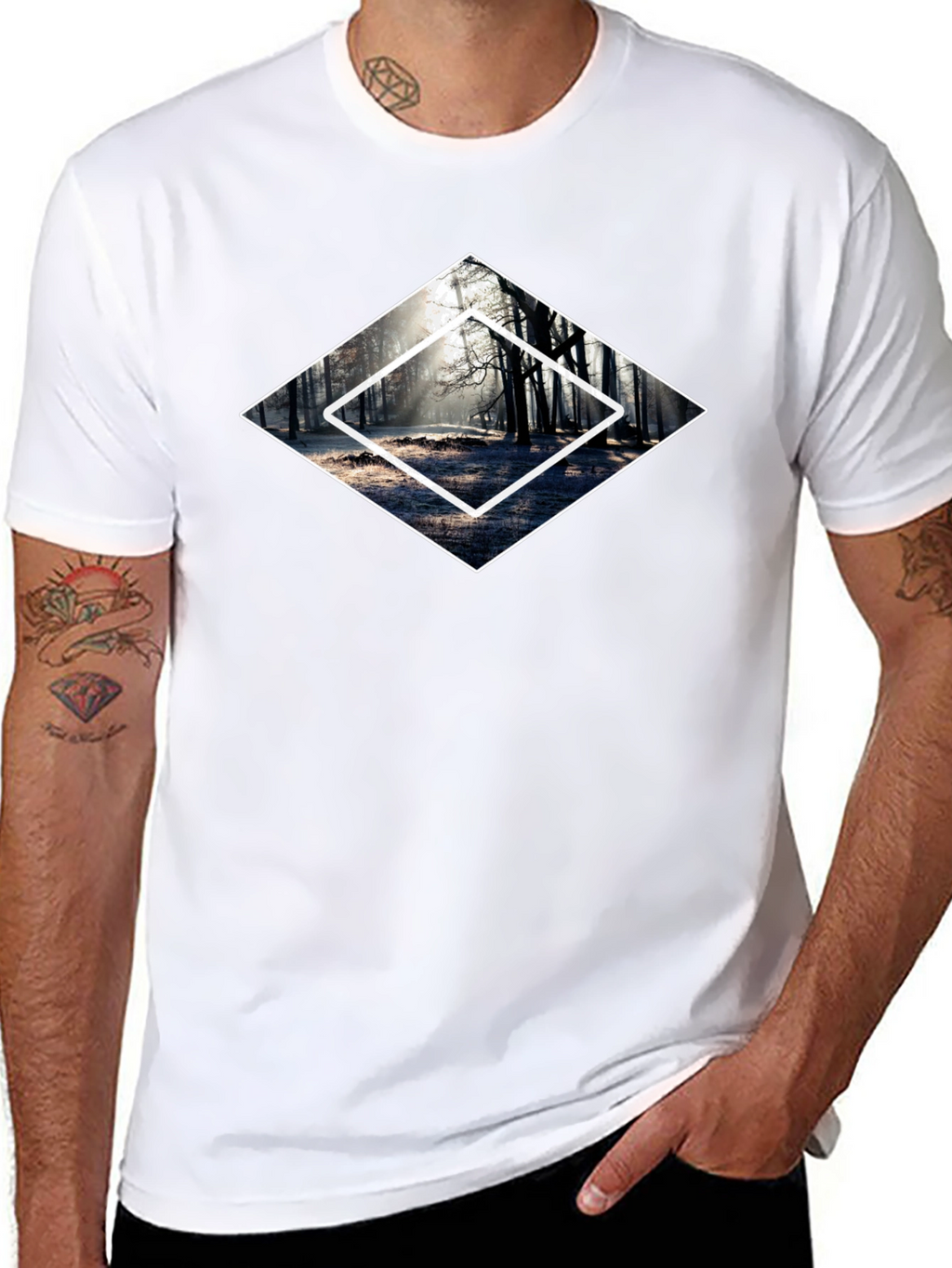 Mystic Forest Graphic Tee - Black Cotton