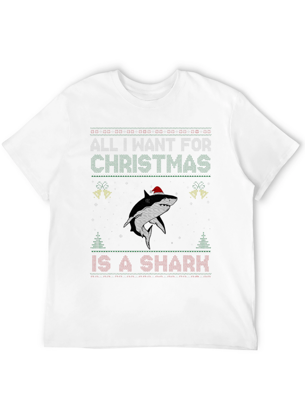 Christmas Shark Ugly Sweater Style T-Shirt