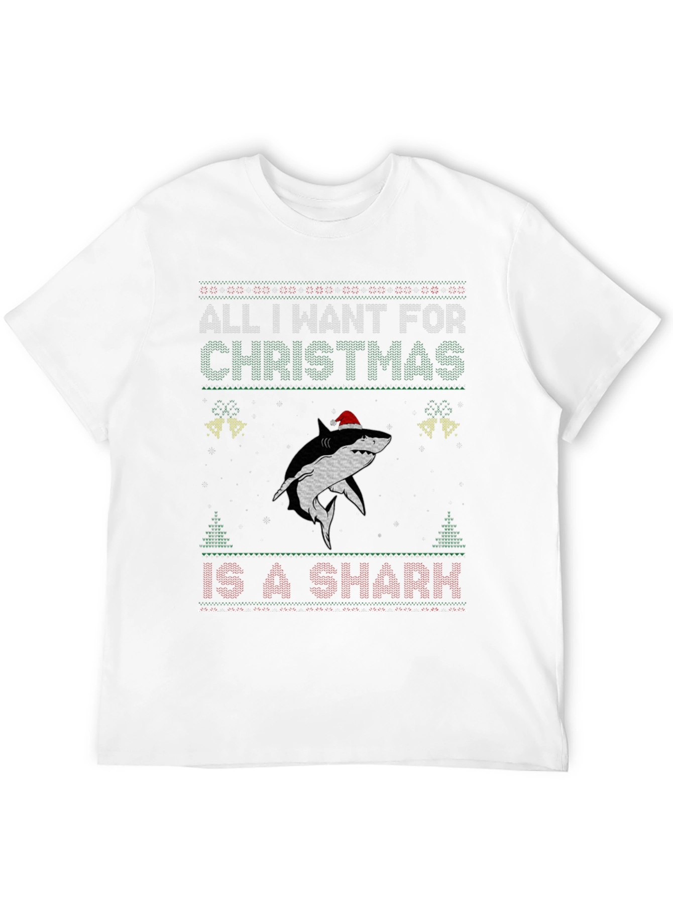 Christmas Shark Ugly Sweater Style T-Shirt