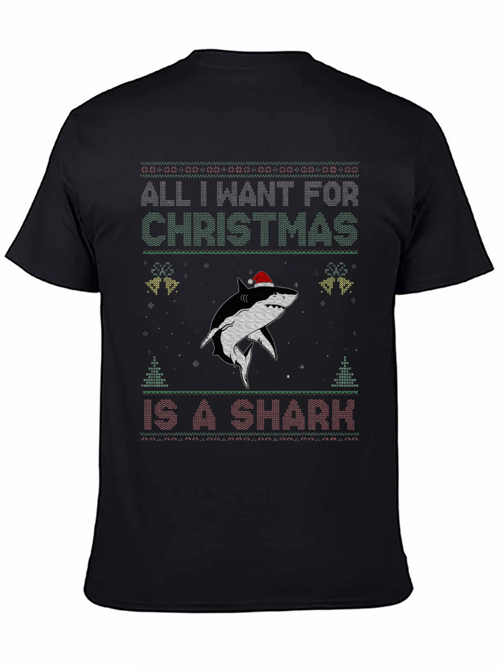 Christmas Shark Ugly Sweater Style T-Shirt