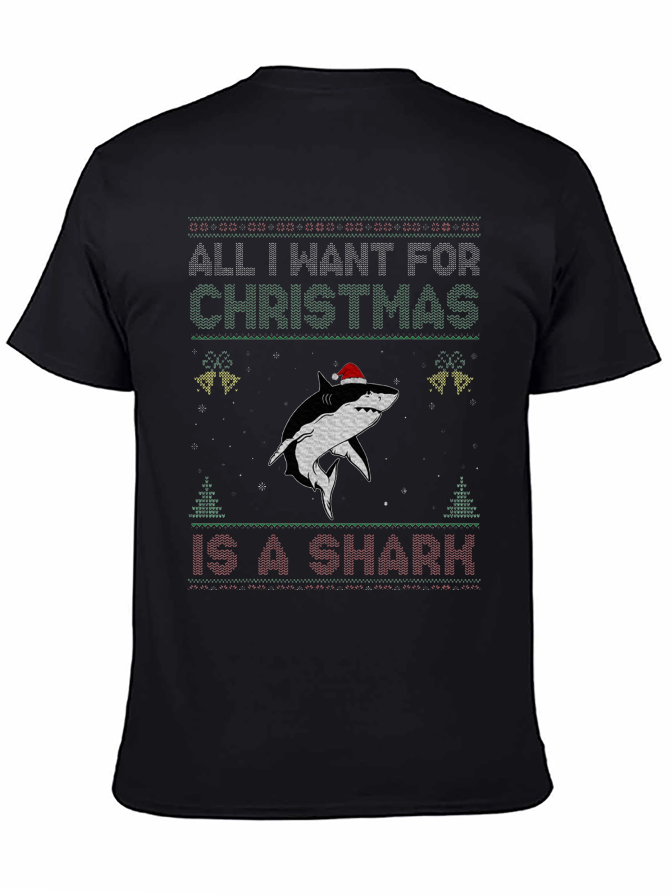 Christmas Shark Ugly Sweater Style T-Shirt